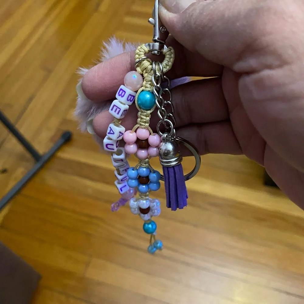 Purse Charm Keychain with an inspiration message Beautiful